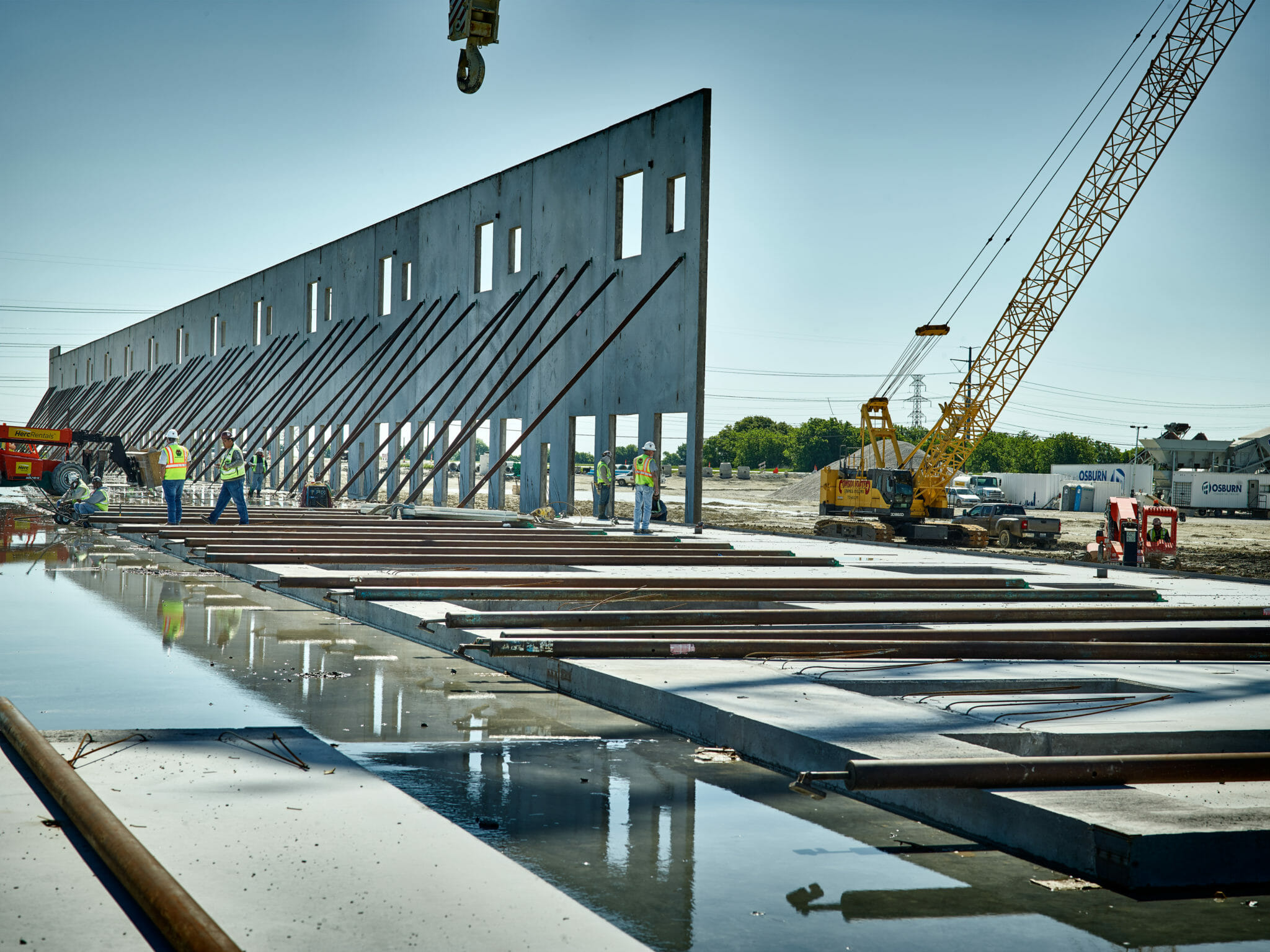 Tilt wall construction site