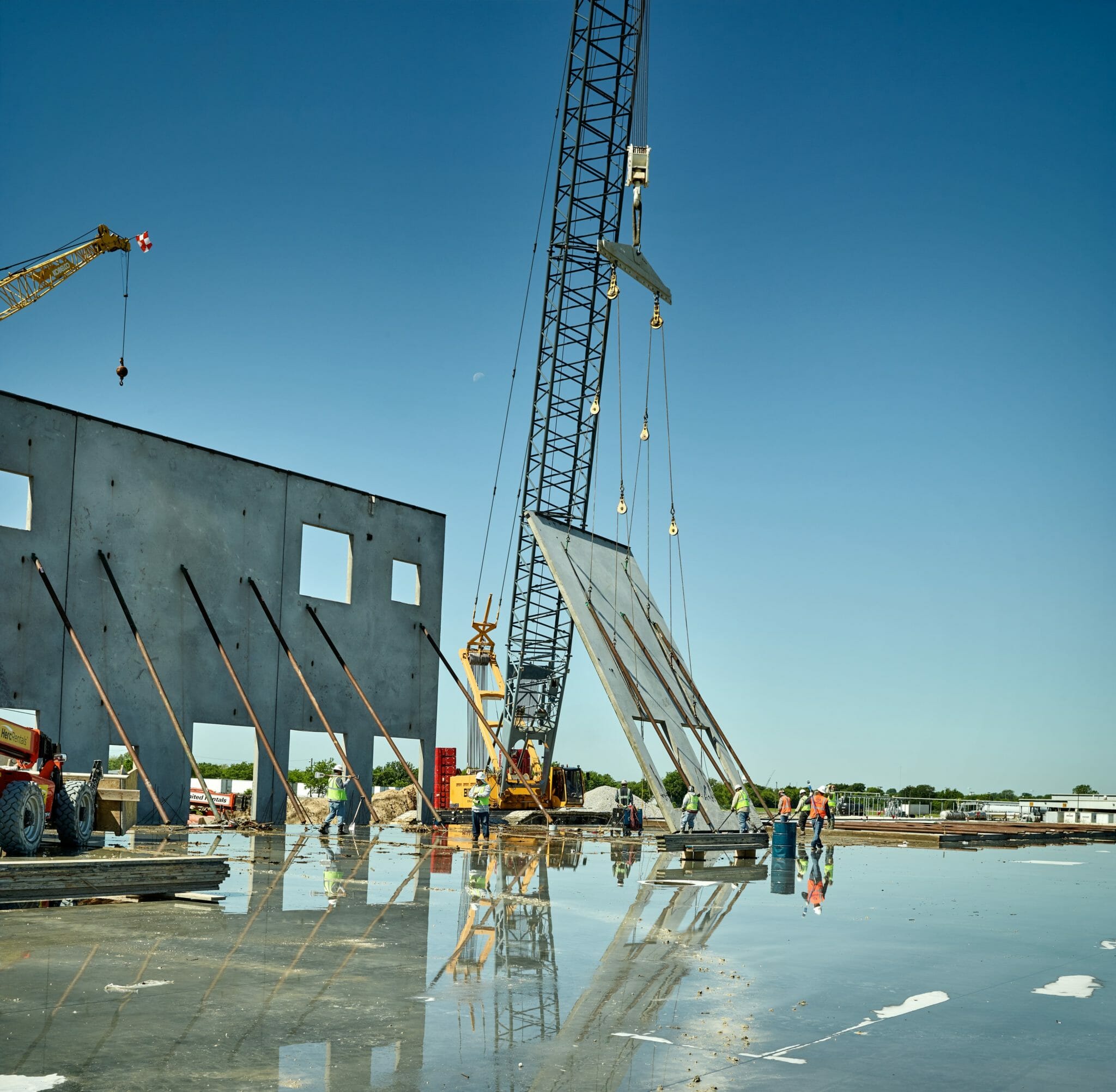Tilt wall construction site