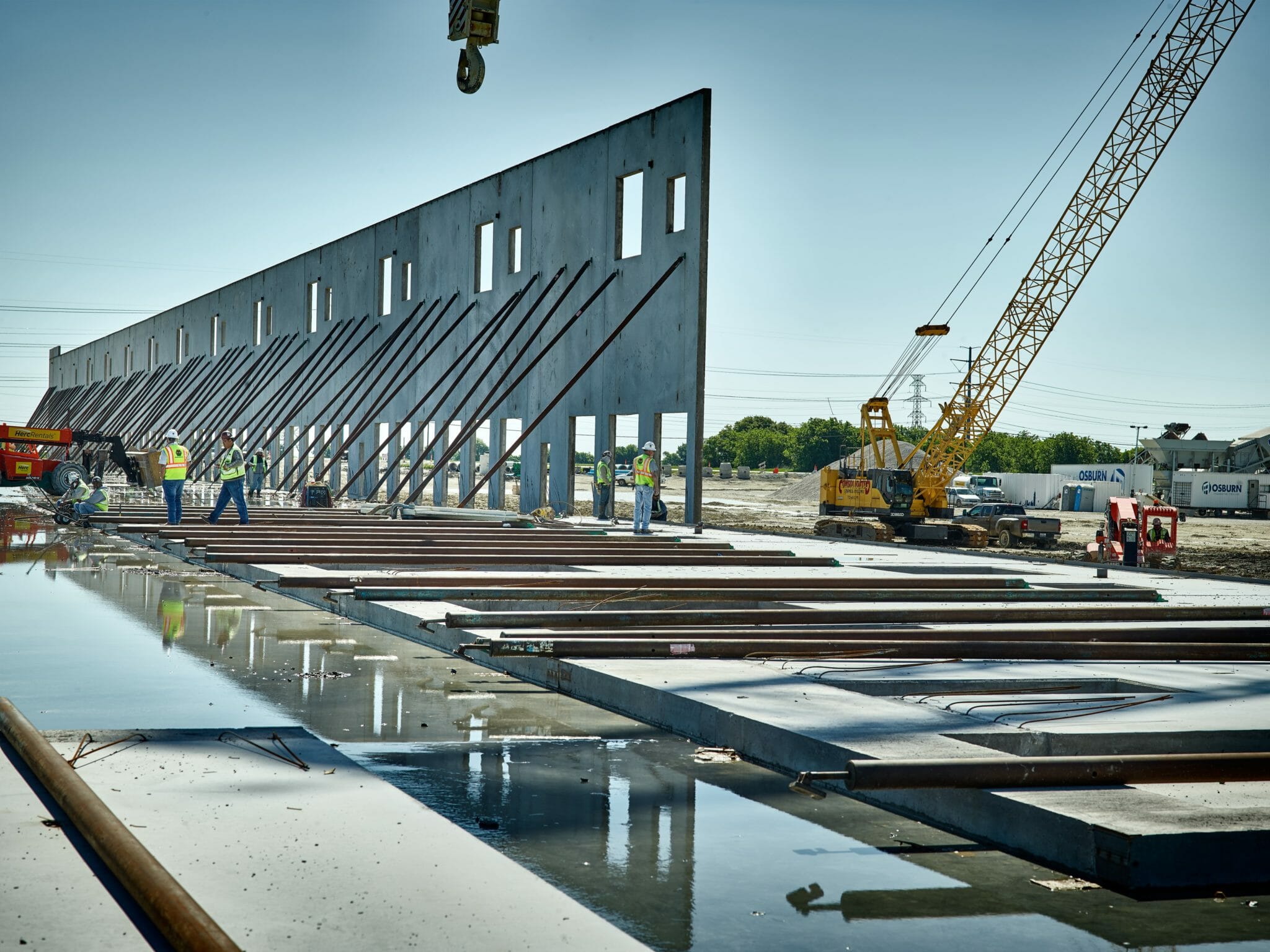 Tilt wall construction site