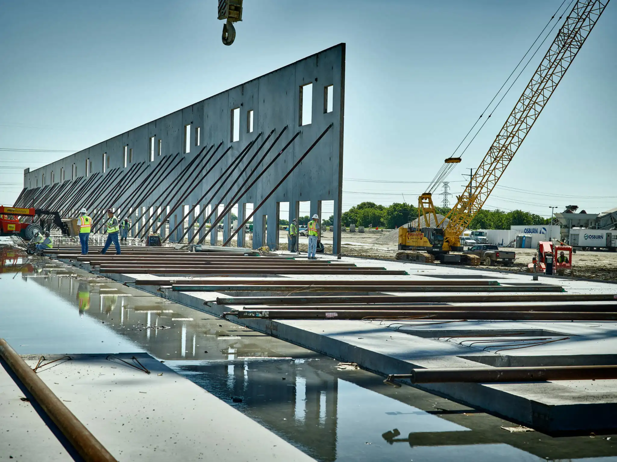 Tilt wall construction site