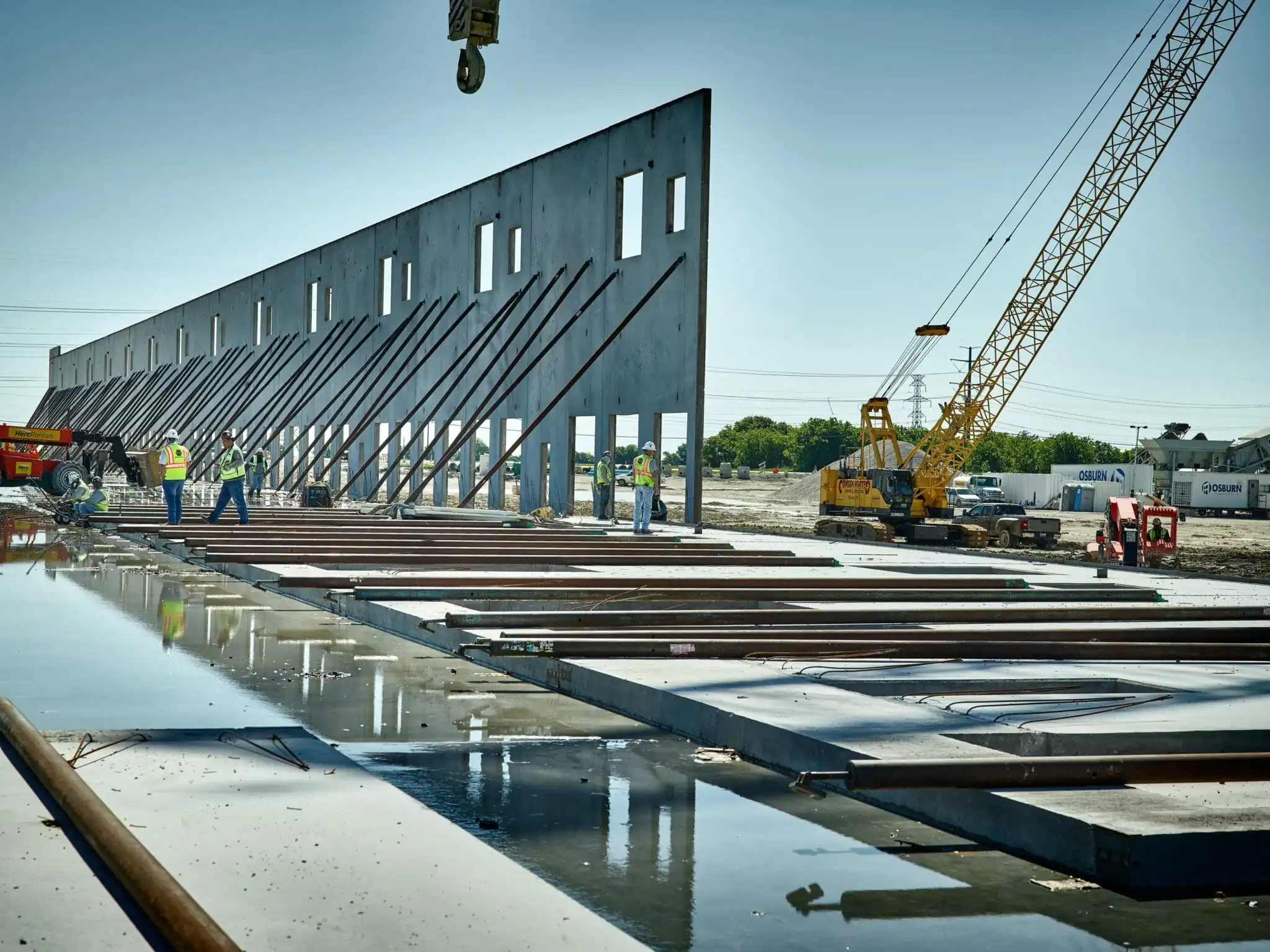 Tilt wall construction site
