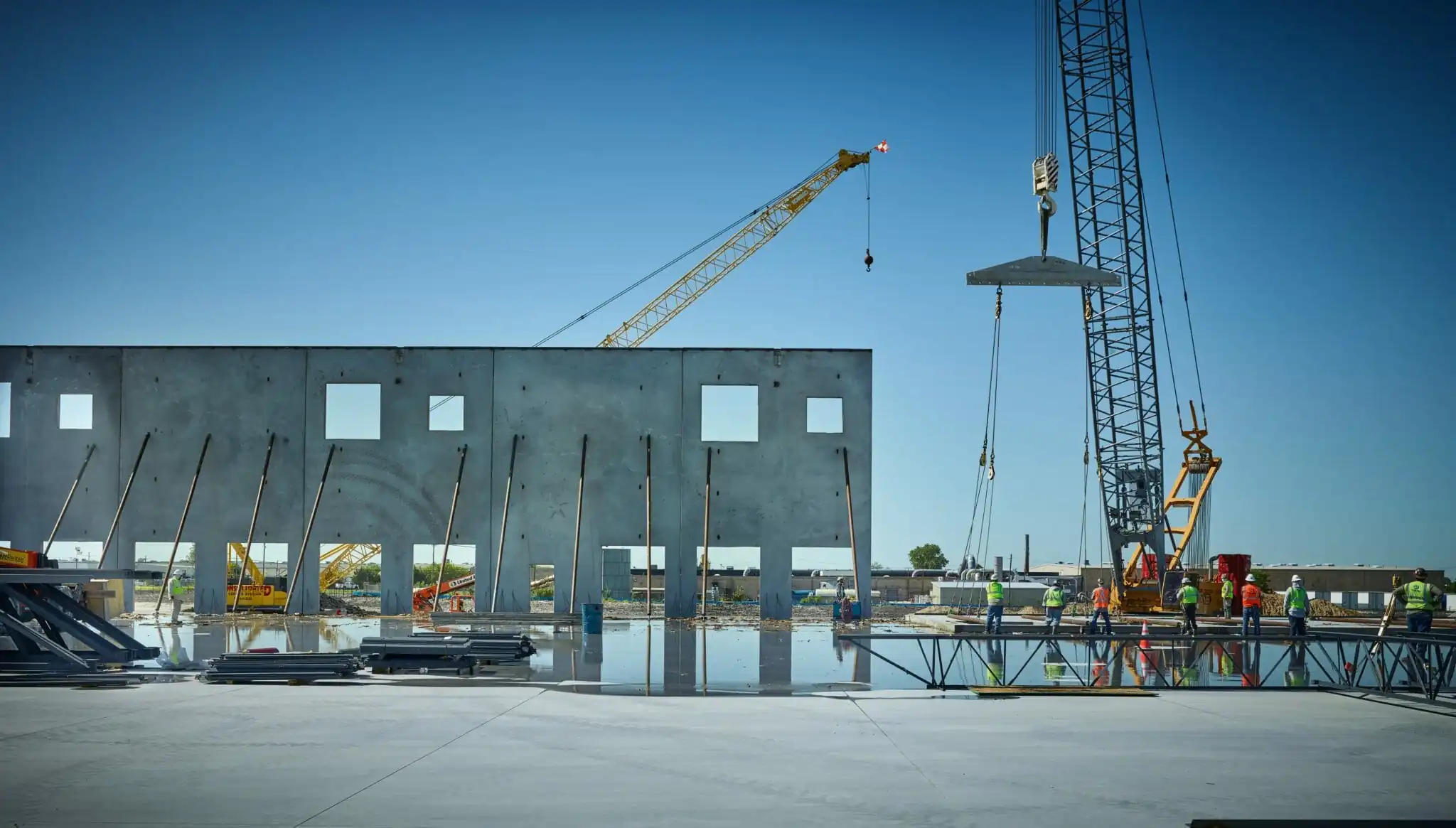 Tilt wall construction site